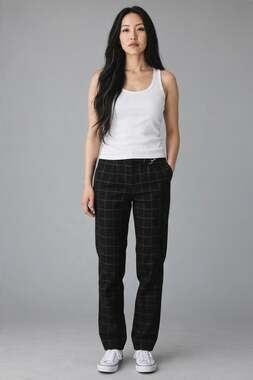 12 Trouser Burberry's Blue Windowpane Tartan Pants Nova Check Horsebit 28"inseam